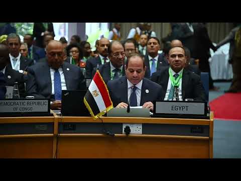 كلمة الرئيس عبد الفتاح السيسي في البند الخاص بتغير المناخ والاقتصاد الأزرق