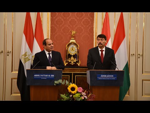 الرئيس عبد الفتاح السيسي يشارك المؤتمر الصحفي مع رئيس دولة المجر