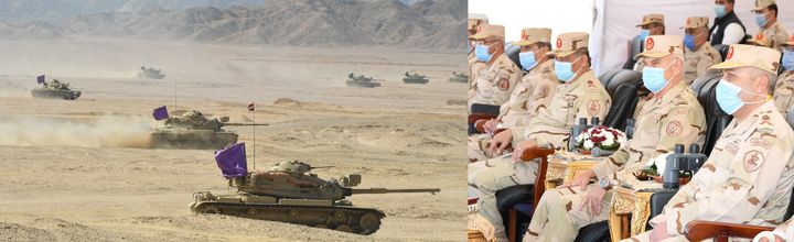 الفريق / محمد فريد رئيس أركان حرب القوات المسلحة يشهد تنفيذ المرحلة الرئيسية للمشروع التكتيكى بجنود ذو جانبين 15951