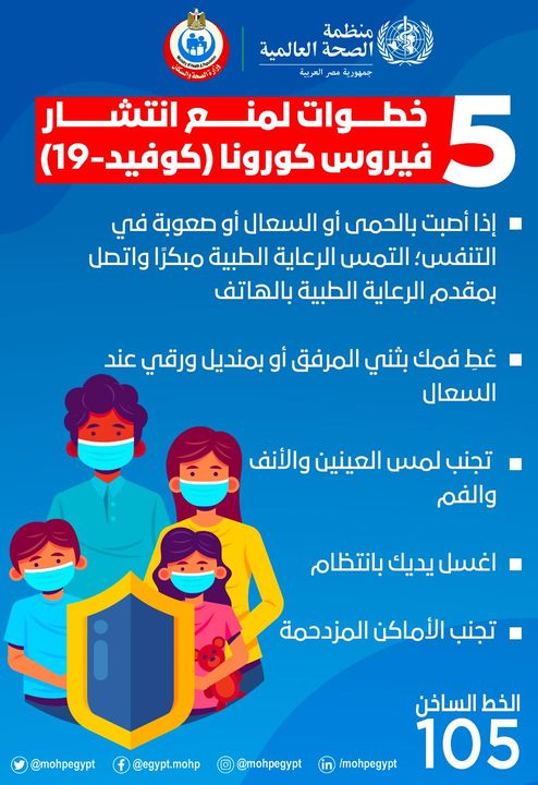 5 خطوات لمنع انتشار فيروس كورونا (كوفيد-19) 54589