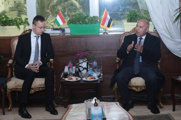 في إطار توجيهات القيادة السياسية بتوطين صناعة النقل في مصر وزيرا النقل المصري والخارجية والتجارة المجري 91714