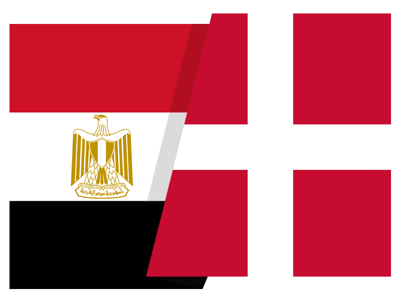 Egypt & Denmark Flags