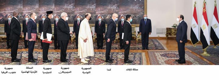 السيد الرئيس عبد الفتاح السيسي تسلم اليوم أوراق اعتماد خمسة عشر سفيراً جديداً، وهم: السيد/ بوتابورن 94150