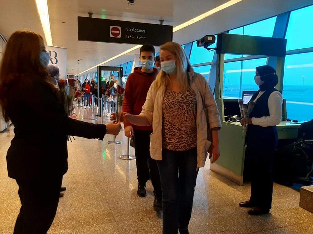 استقبل مطار الغردقة الدولى رحلة شركه lufthansa قادمه من فرانكفورت وعلي متنها 196 راكبا