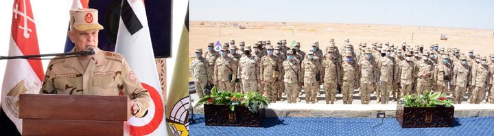الفريق / محمد فريد رئيس أركان حرب القوات المسلحة يشهد المرحلة الرئيسية للمشروع التكتيكى جاسر - 5 الذى تنفذه 60231 1