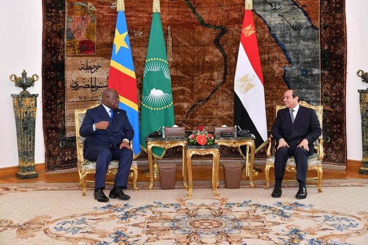 السيد الرئيس يعرب عن تقدير مصر لجهود الرئيس الكونغولي والثقة في قدرته للتعامل مع ملف سد النهضة، وحرصها علي 14660