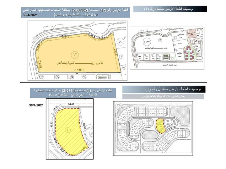 وزارة الإسكان والمرافق والمجتمعات العمرانية الإسكان: طرح قطعتي أرض بنظام التخصيص الفورى 15390