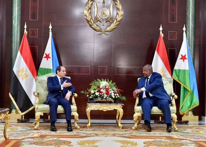 السيد الرئيس يعقد جلسة مباحثات ثنائية مع رئيس جيبوتي في القصر الجمهوري، أعقبتها جلسة مباحثات موسعة بحضور 25933