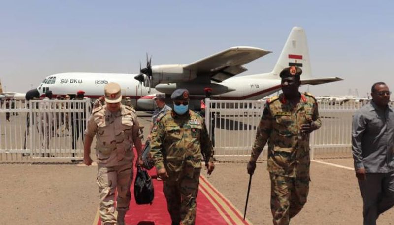 The arrival of the Egyptian Armed Forces to Khartoum Air Base, beside the ground forces that arrived by sea, to participate in the "Guardians of the Nile" training in Sudan, which will take place