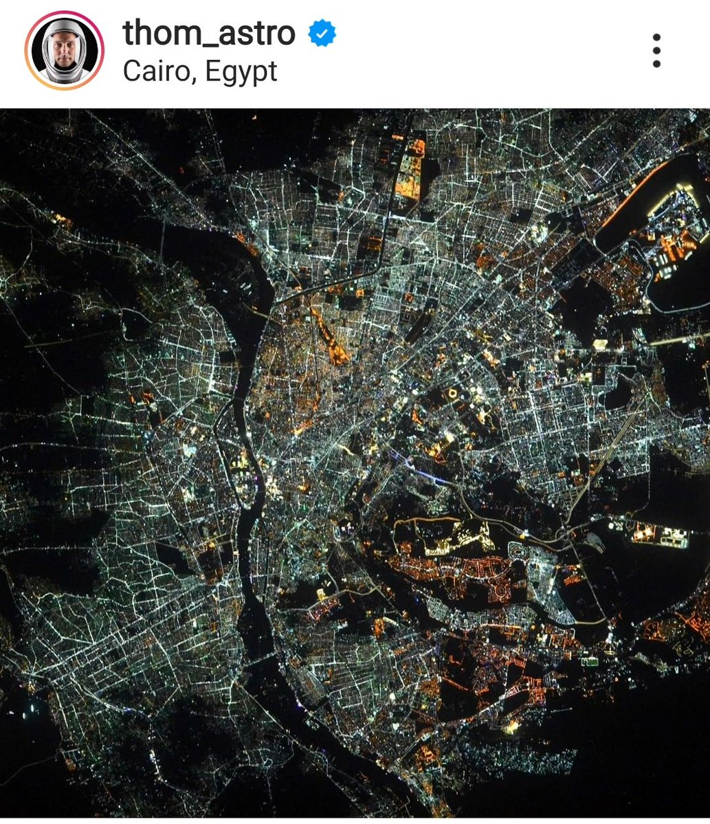 من محطة الفضاء الدولية كشف رائد الفضاء الفرنسي توما بيسكيه، عن صورة ليلية للقاهرة، مؤكداً على أنها من E22194FX0AAIPS8