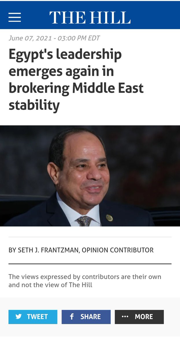 أشارت صحيفة "ذا هيل" الأمريكية إلى الدور الكبير للقيادة المصرية في استقرار الشرق الأوسط وإفريقيا، واعتبرت E3bOepQXEAAiuRl