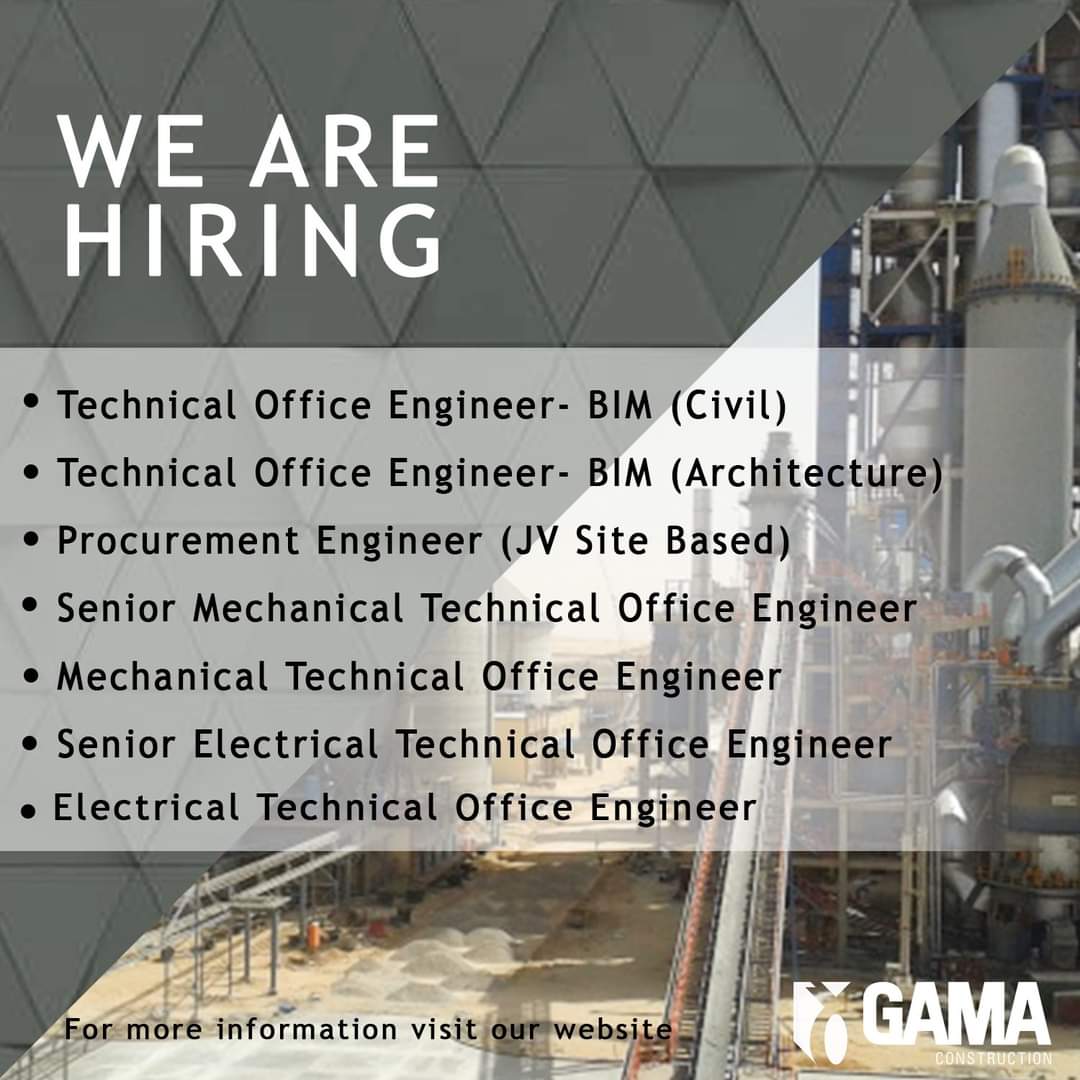 شركة جاما للإنشاءات تعلن عن حاجتها للتخصصات الهندسية التالية : Check out our latest job vacancies on our career portal E3cgK2KWUAcTzdR