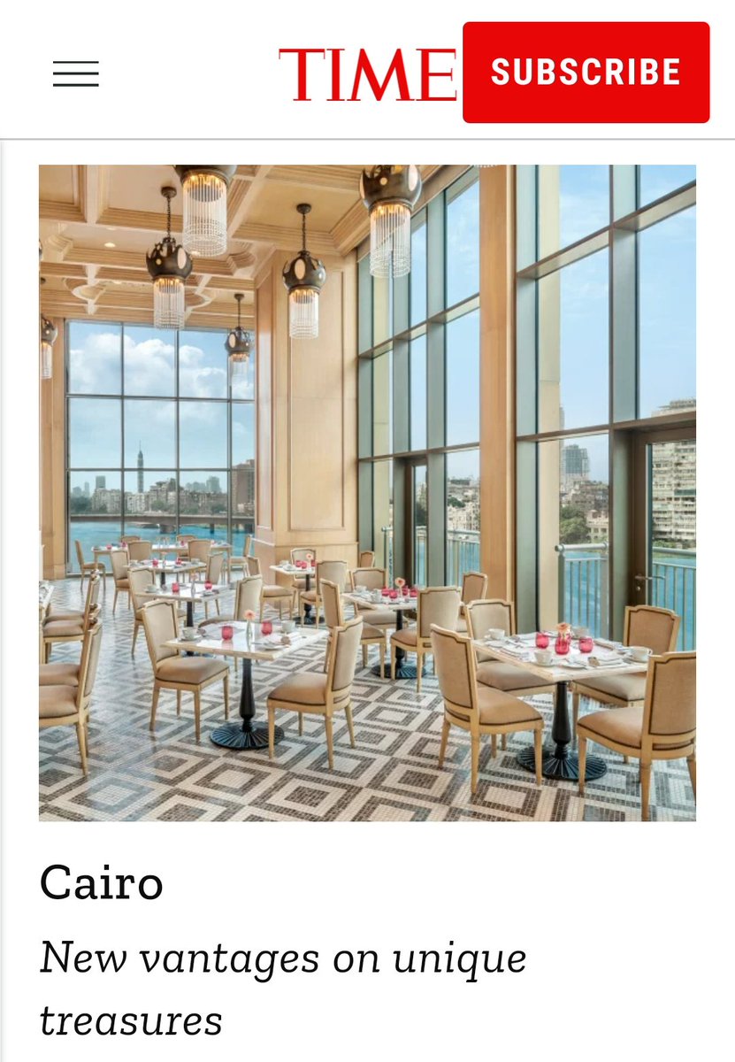 اختارت مجلة التايم الأمريكية، فى تصنيفها السنوى، مدينة القاهرة لتكون ضمن قائمة أفضل 100 وجهة استثنائية فى E62j88KXsAQuBGc
