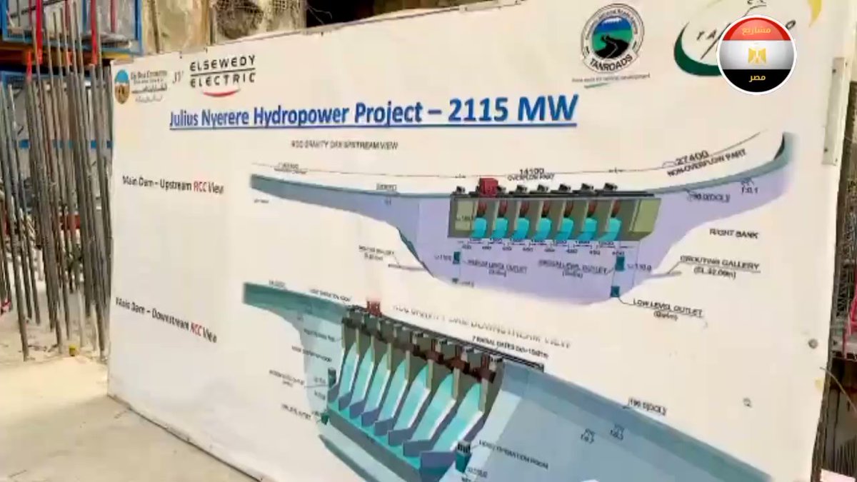 The Construction of Julius Nyerere Hydropower Station across the Rufiji River in eastern Tanzania is being undertaken by the Egyptian alliance "Arab Contractors and Elsewedy Electric", The $2 04irF FEfSn4DfAq