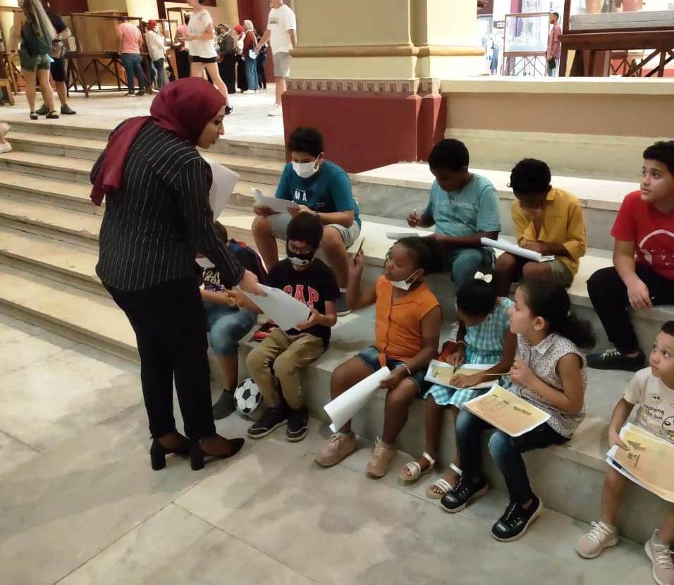 من فعاليات برامج المتحف المصرى التعليمية خلال فترة الأجازة الصيفية٢٠٢١ البرنامج التعليمى ” لغة القدماء“ E yI RdXIAEXhnA