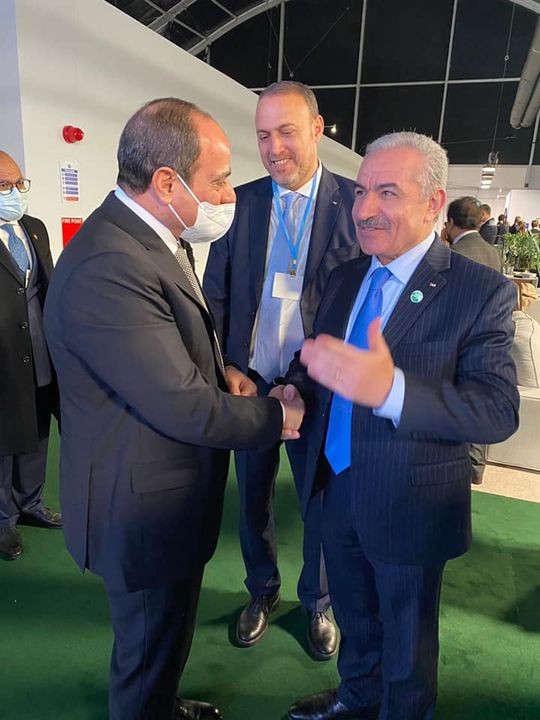 لقاء السيد الرئيس عبد الفتاح السيسي مع السيد محمد اشتية رئيس الوزراء الفلسطيني في جلاسجو 99122