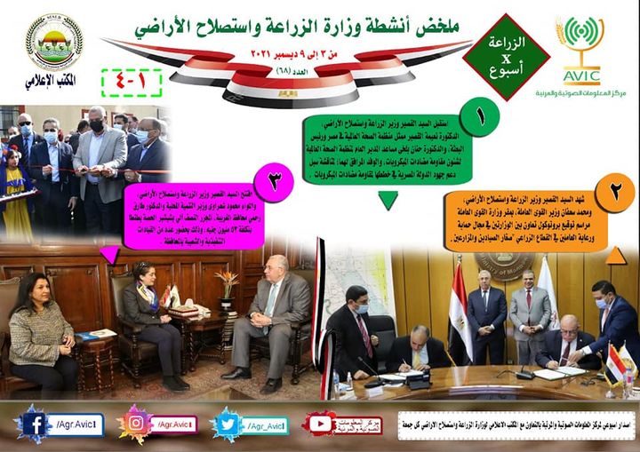 وزارة الزراعة واستصلاح الأراضي: بالانفوجراف والفيديو| الزراعة في أسبوع نشرة الحصاد رقم ٦٨ 70426
