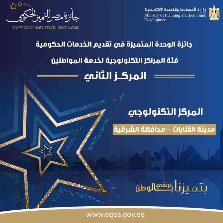 🏆 المركز التكنولوجي بمدينة القنايات محافظة الشرقية الحاصل على المركز الثاني بجائزة الوحدة المتميزة في 84623