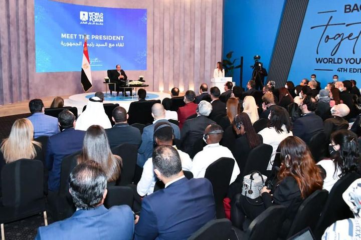 لقاء السيد الرئيس عبد الفتاح السيسي مساء اليوم في إطار فعاليات منتدي شباب العالم مع المراسلين الأجانب 54555