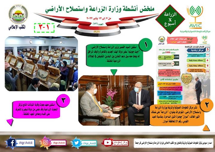 وزارة الزراعة واستصلاح الأراضي: بالانفوجراف والفيديو| الزراعة في اسبوع نشرة الحصاد رقم ٧٣ 98660 1