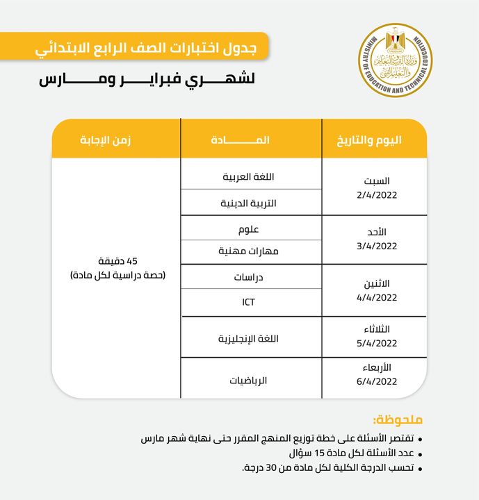 أصدر الدكتور طارق شوقي وزير التربية والتعليم والتعليم الفني، كتابًا دوريًا بشأن آلية عقد اختبارات طلاب الصف 90629