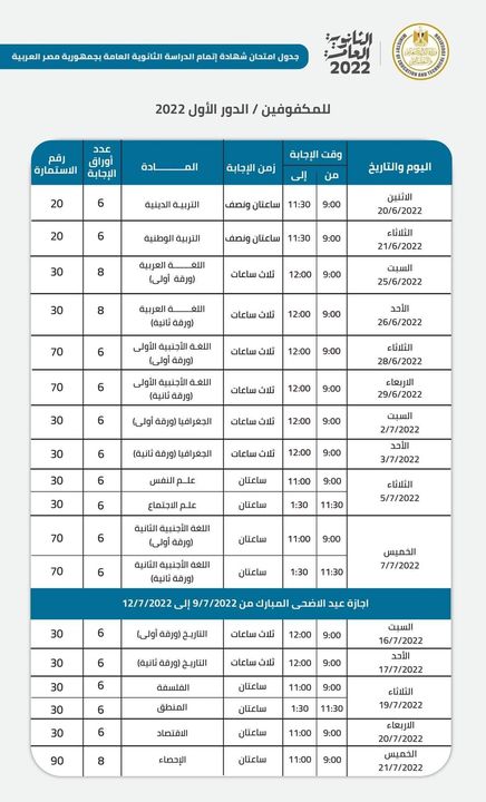 بيان صادرعن وزارة التربية والتعليم والتعليم الفني: الأحد 24 أبريل 2022 أعلنت وزارة التربية والتعليم 81706 1
