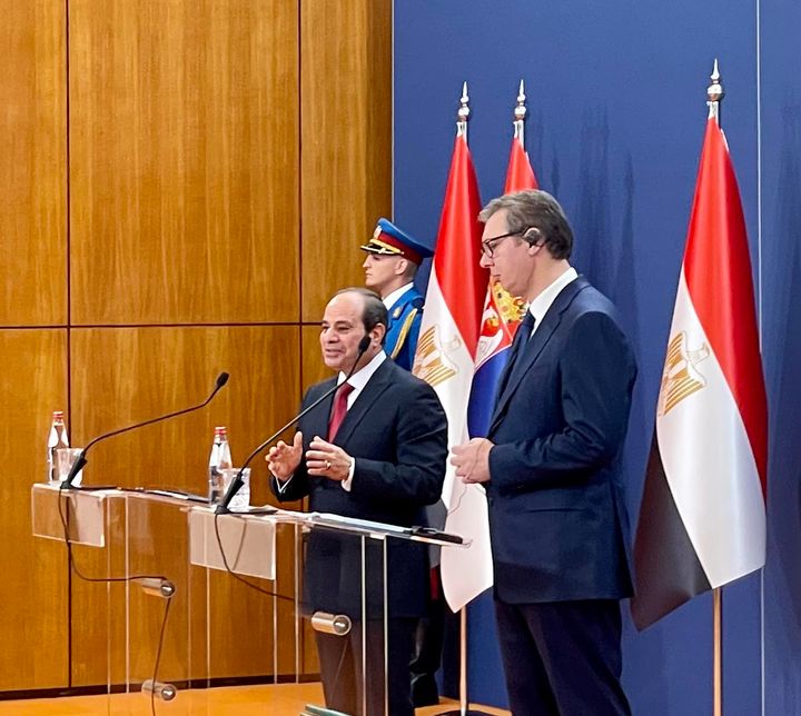 كلمة السيد الرئيس عبد الفتاح السيسي خلال المؤتمر الصحفي المشترك مع رئيس صربيا فخامة الرئيس والصديق 24394