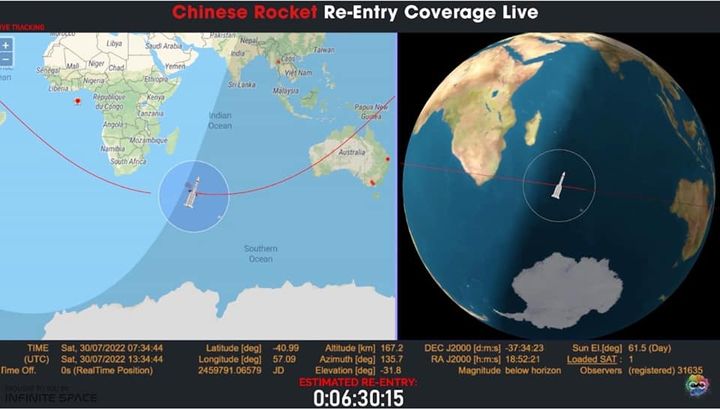 القومي للبحوث الفلكية يتابع رصد الصاروخ الصيني الخارج عن السيطرة لحين سقوطه تلقى د 39580 2