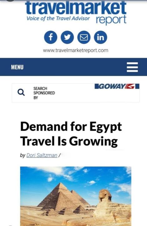 وزارة السياحة والآثار: 8 سبتمبر 2022 - موقع Travel Market Report: تزايد الطلب السياحى على مصر تحت 30185