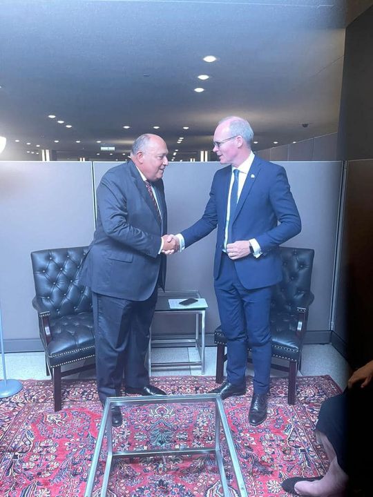 وزير الخارجية يلتقى مع وزير خارجية إيرلندا على هامش أعمال الجمعية العامة للأمم المتحدة التقى 45786