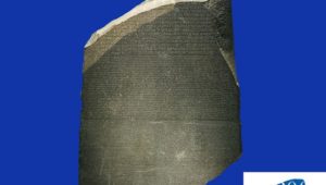 أخيرًا وليس آخرًا، حجر رشيد الشهير، مصدر الإلهام لحملة ٢٠٠ عام علم مصريات
