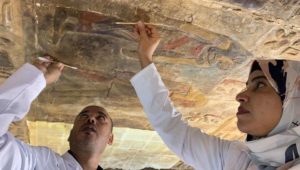 بيان صحفي 
22 سبتمبر 2022 
- الإنتهاء من أعمال ترميم الجزء الجنوبي الغربي من سقف معبد إسنا
