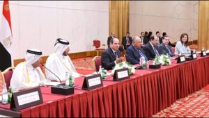 الرئيس عبد الفتاح السيسي يلتقي مع ممثلي رابطة رجال الأعمال القطريين