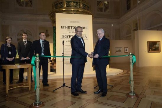 السفير المصري بموسكو يشارك في افتتاح معرض استذكار الحضارة المصرية بمتحف الـ Hermitage بمدينة سان بطرسبرج 12099