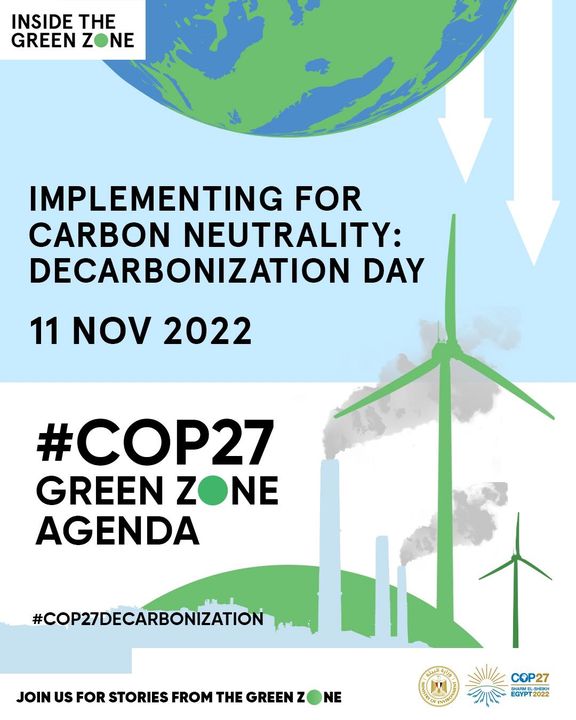 On November 11 the conversation will focus on “Implementing for decarbonization” in line with COP27 Decarbonization Day 49153