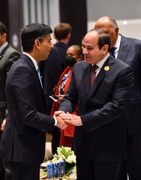 استقبل السيد الرئيس عبد الفتاح السيسى اليوم في شرم الشيخ رئيس الوزراء البريطاني ريشي سوناك، وذلك على هامش 18477