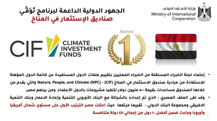 وزارة التعاون الدولي: 12 نوفمبر 2022 تزامنًا مع مؤتمر المناخ COP27 وتعزيزًا لجهود التعاون متعدد 23017