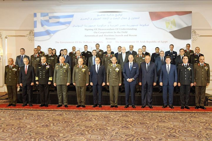 Military Spokesman :General Mohamed Zaki, Commander-in-Chief of the Armed Forces, Minister of Defense and Military Production signs a memorandum of understanding with his Greek counterpart in the 50390