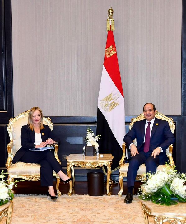 استقبل السيد الرئيس عبد الفتاح السيسي اليوم السيدة جورجيا ميلوني، رئيسة وزراء إيطاليا، وذلك على هامش انعقاد 69127