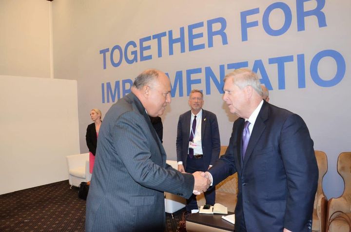 في يوم الزراعة خلال مؤتمر المناخ… الوزير شكري رئيس COP27 يستقبل وزير الزراعة الأمريكي ***** استقبل السيد سامح 70295