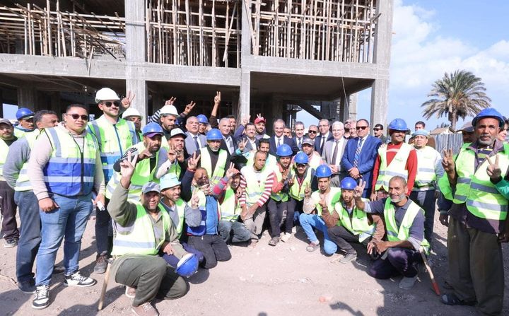 ICT Minister Inspects Construction Site of Creativa Innovation Hub at Tanta University The Minister of Communications and Information Technology Amr Talaat and Governor of Gharbia Tarek Rahmi 32023