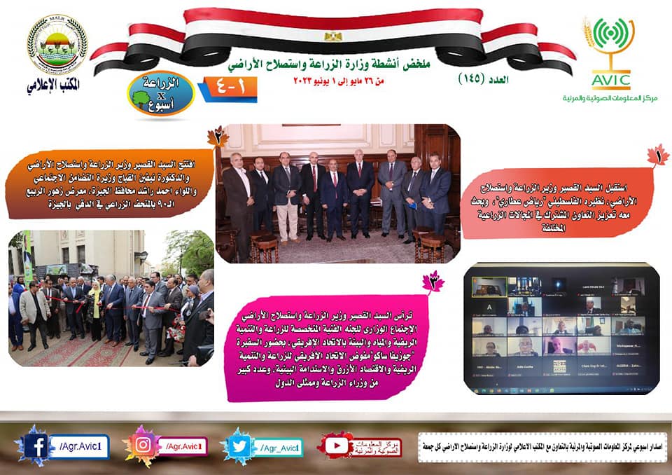 وزارة الزراعة واستصلاح الأراضي: بالانفوجراف والفيديو| الزراعة في أسبوع نشرة الحصاد رقم ١٤٥ 37748