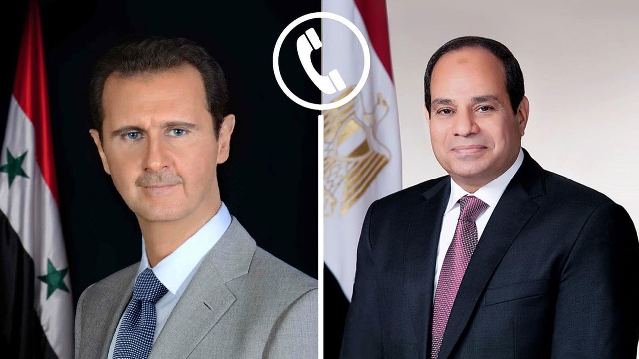 أجرى السيد الرئيس عبد الفتاح السيسي اليوم اتصالاً هاتفياً مع الرئيس السوري بشار الأسد، حيث توجه سيادته 70987