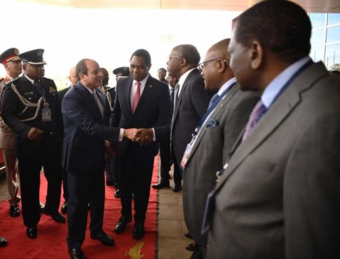 التقى السيد الرئيس عبد الفتاح السيسي اليوم مع الرئيس هاكيندي هيتشيليما، رئيس جمهورية زامبيا، خلال زيارة 85102
