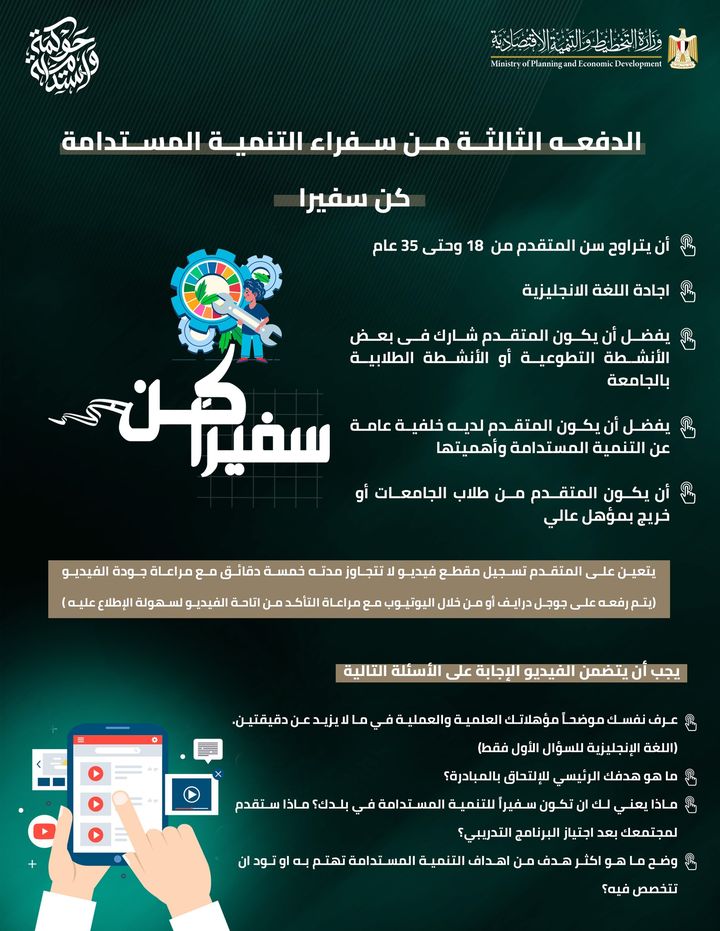 يعلن المعهد القومي للحوكمة والتنمية المستدامة - الذراع التدريبي لJ وزارة التخطيط والتنمية الاقتصادية - عن 71611