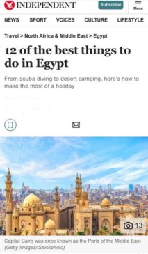 ١٠ أغسطس ٢٠٢٣ - موقع The Independent يبرز أفضل الأنشطة السياحية التي يمكن للسائح القيام بها في مصر 82065