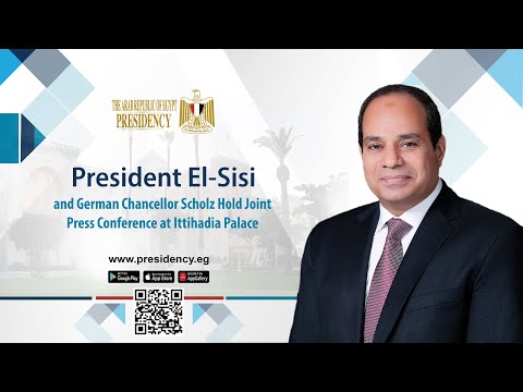 President El-Sisi and German Chancellor Scholz Hold Joint Press Conference at Ittihadiya Palace hqdefaul 82