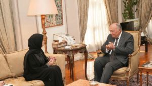 وزير الخارجية سامح شكري يلتقي وزيرة الدولة للتعاون الدولي لدولة قطر 
صرَّح السفير أحمد أبو زيد