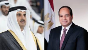 استقبل السيد الرئيس عبد الفتاح السيسي اليوم الشيخ تميم بن حمد آل ثاني، أمير دولة قطر، الذي يقوم بزيارة لمصر