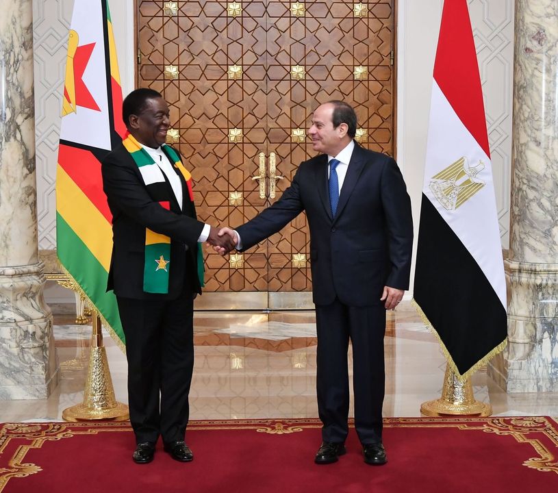 استقبل السيد الرئيس عبد الفتاح السيسي، اليوم بقصر الاتحادية، الرئيس إيمرسون منانجاجوا، رئيس زيمبابوي، الذي 87487